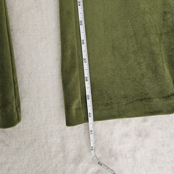 Topshop Green Flare Pants Size 4 70s Retro Tailored Eclectic Velour Whimsigoth - Picture 11 of 12